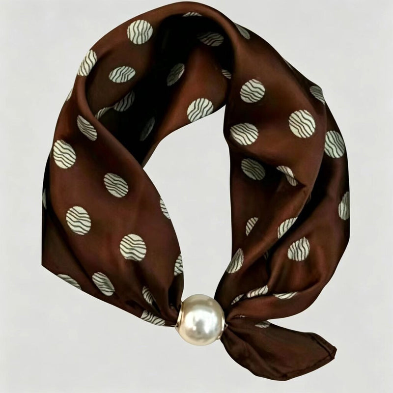 đ§Ł Halsband med magnetlĂ„s och mönstrad scarf: Elegant 2-i-1-scarf med tryck! âš