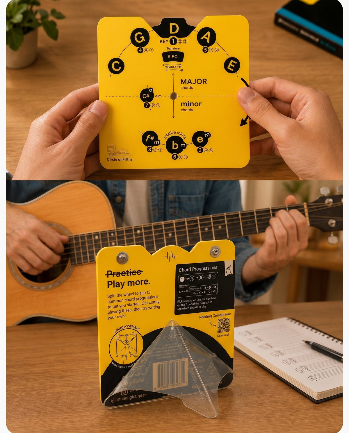 đ” Circle of Fifths â set med hjul för musikteori: Ett visuellt verktyg för ackord och lĂ„tskrivning! âš