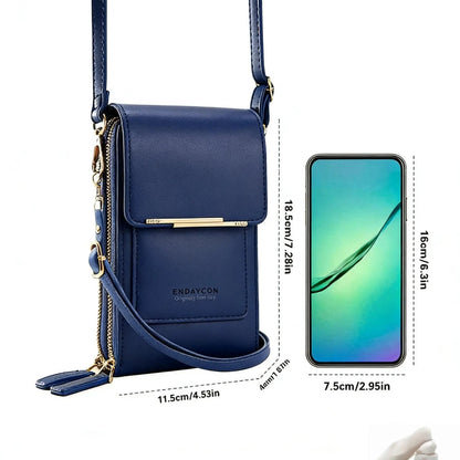 👜📱Enkel och elegant crossbody-plånbok för damer med plats för mobiltelefon och pekskärm