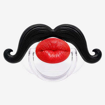 👶💋 Napp med röda läppar och mustasch