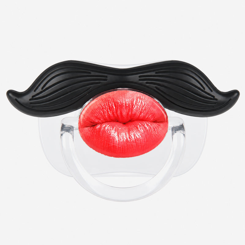👶💋 Napp med röda läppar och mustasch