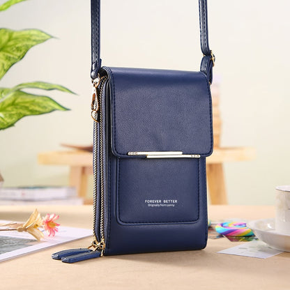 👜📱Enkel och elegant crossbody-plånbok för damer med plats för mobiltelefon och pekskärm