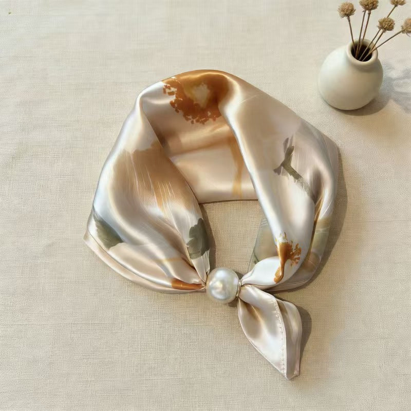 🧣 Halsband med magnetlås och mönstrad scarf: Elegant 2-i-1-scarf med tryck! ✨