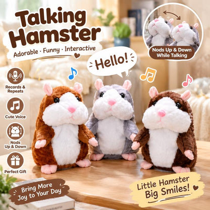 🐹 Pratsam hamsterknuffel – upprepar det du säger (15 cm) – 3 färger + julutgåva ✨🎄