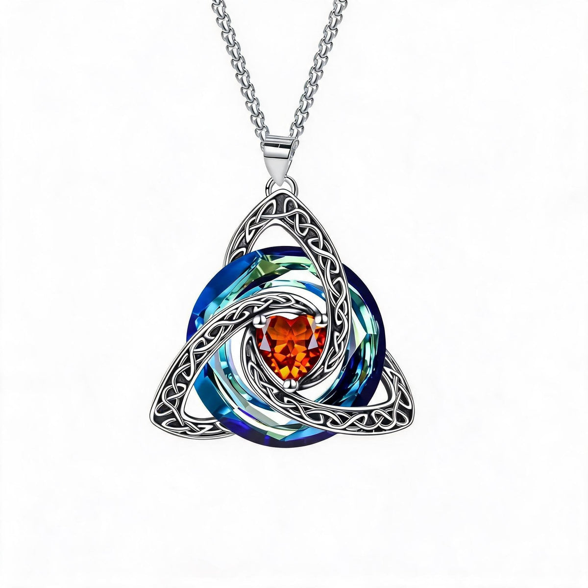 ✨ Födelsestenskycke med keltisk triquetra – en meningsfull symbol för kärlek och samhörighet ❤️