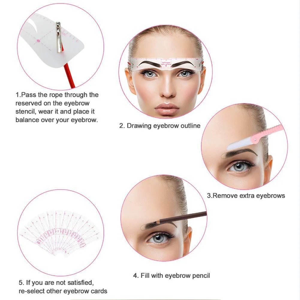 ✨💕 12 Shapes, One Perfect Brow — Eyebrow Stencil Kit