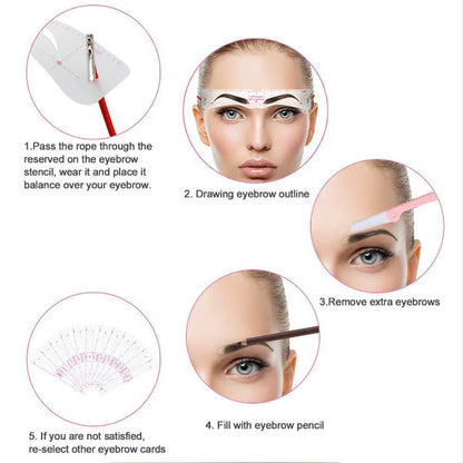 ✨💕 12 Shapes, One Perfect Brow — Eyebrow Stencil Kit