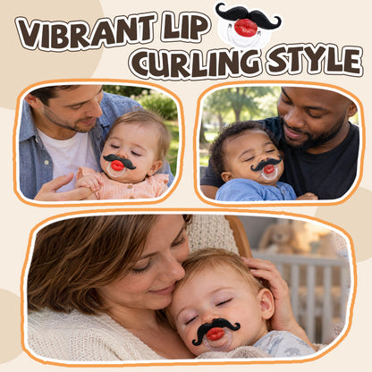 👶💋 Napp med röda läppar och mustasch