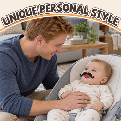 👶💋 Napp med röda läppar och mustasch