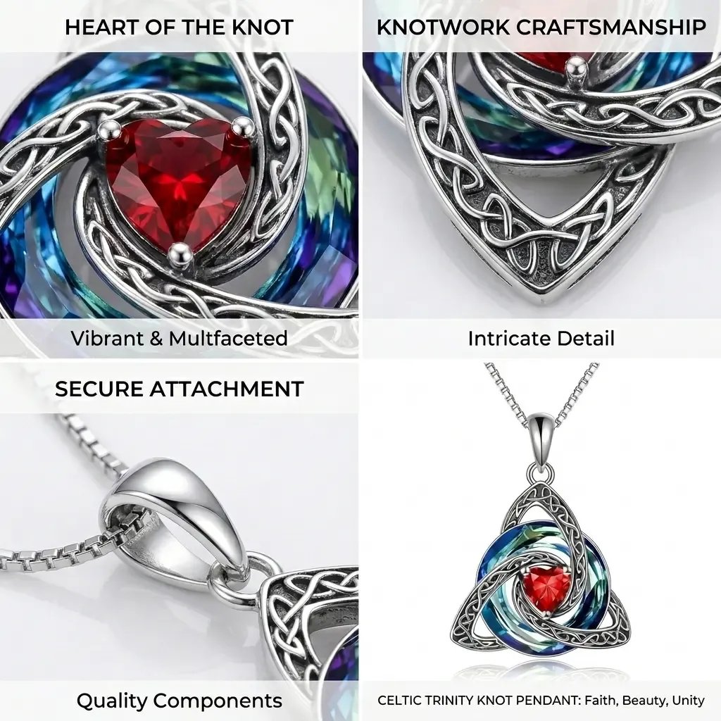 ✨ Födelsestenskycke med keltisk triquetra – en meningsfull symbol för kärlek och samhörighet ❤️