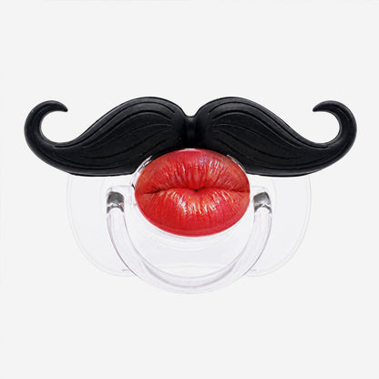 👶💋 Napp med röda läppar och mustasch