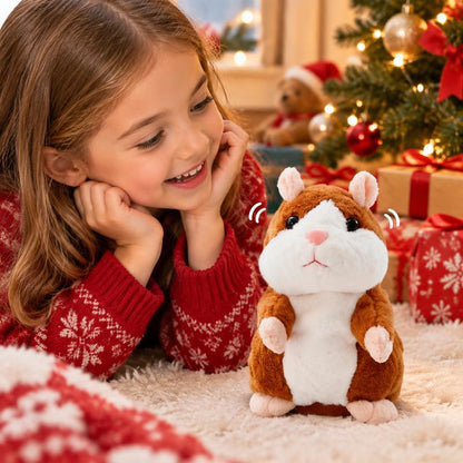 🐹 Pratsam hamsterknuffel – upprepar det du säger (15 cm) – 3 färger + julutgåva ✨🎄