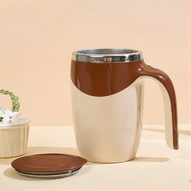 ☕ Automatisk självomrörande kaffemugg med lock – portabel magnetisk mixmugg