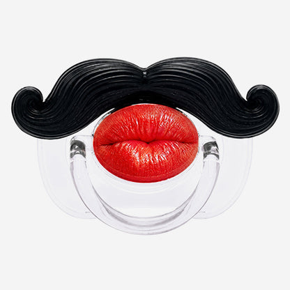 👶💋 Napp med röda läppar och mustasch