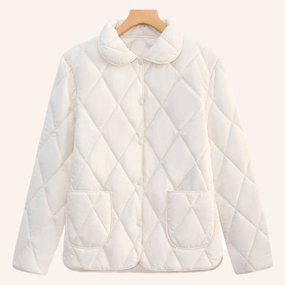🧥 Kort damjacka med diamantmönster