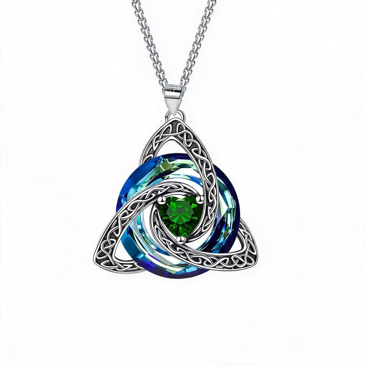 ✨ Födelsestenskycke med keltisk triquetra – en meningsfull symbol för kärlek och samhörighet ❤️