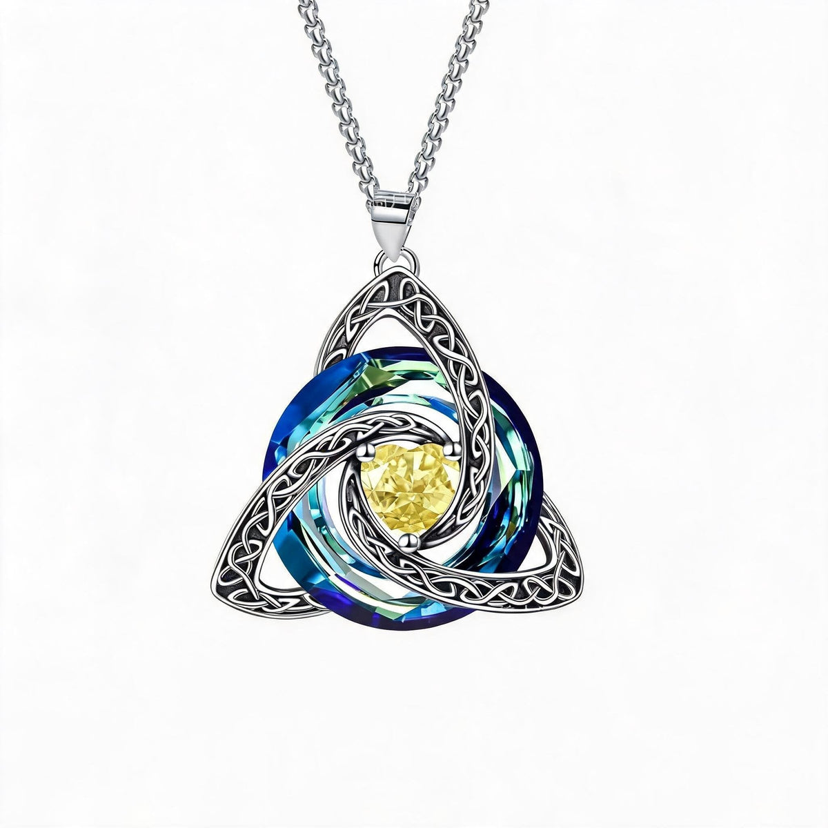 ✨ Födelsestenskycke med keltisk triquetra – en meningsfull symbol för kärlek och samhörighet ❤️