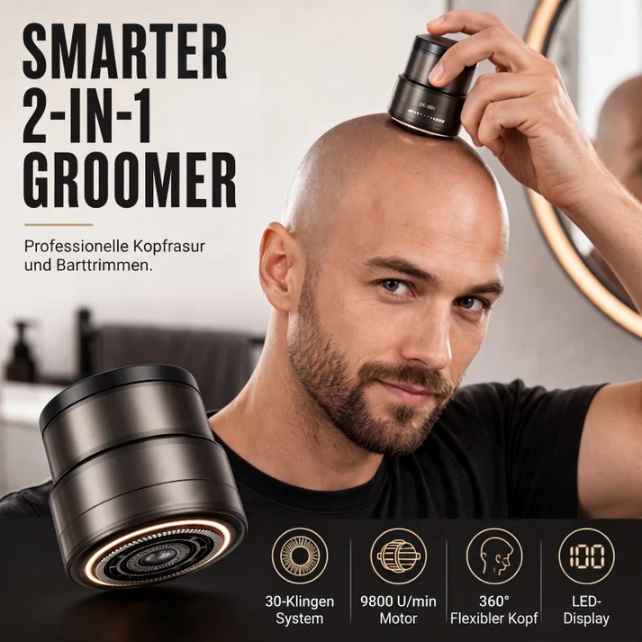 🔋 2-i-1 Smart Elektrisk Hårtrimmer och Skäggtrimmer med Digital Display