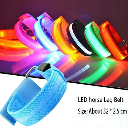 LED-benremmar för häst – 4-pack | Knappcellsbatteri för nattridning ✨