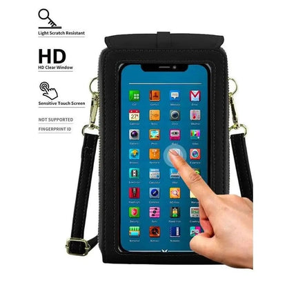 👜📱Enkel och elegant crossbody-plånbok för damer med plats för mobiltelefon och pekskärm