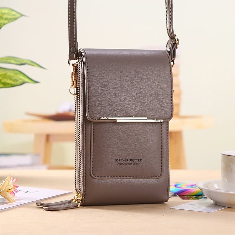 👜📱Enkel och elegant crossbody-plånbok för damer med plats för mobiltelefon och pekskärm