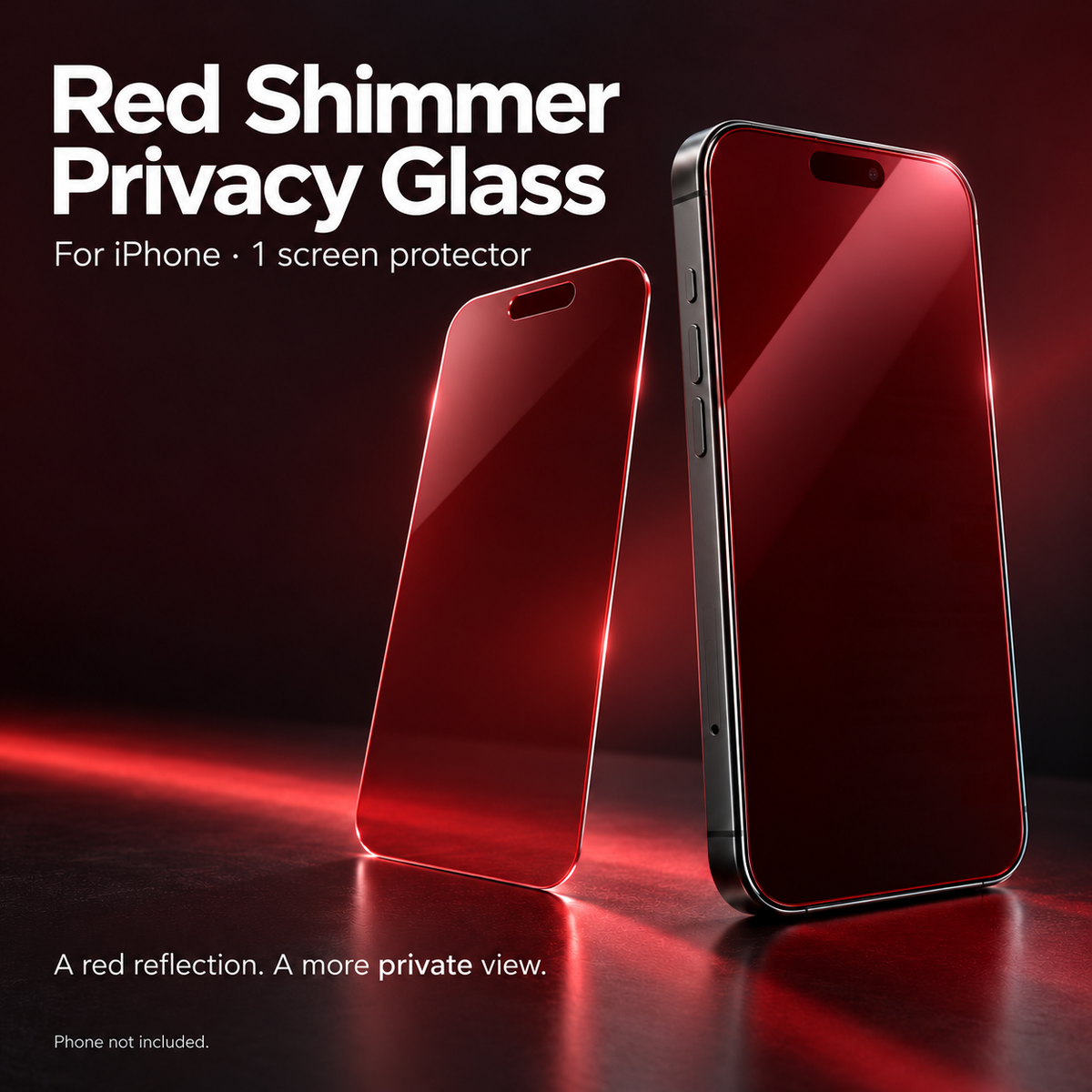 📱✨ Rödschimmer sekretesshärdat glasskärmsskydd för iPhone