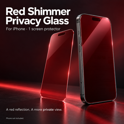 📱✨ Rödschimmer sekretesshärdat glasskärmsskydd för iPhone