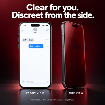 📱✨ Rödschimmer sekretesshärdat glasskärmsskydd för iPhone