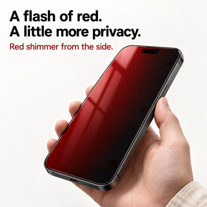 📱✨ Rödschimmer sekretesshärdat glasskärmsskydd för iPhone