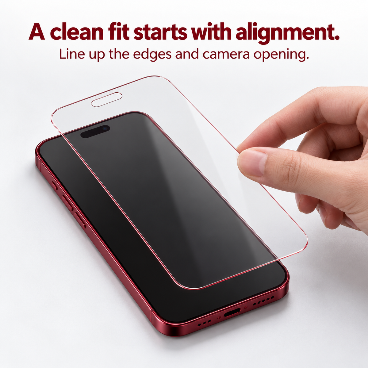 📱✨ Rödschimmer sekretesshärdat glasskärmsskydd för iPhone