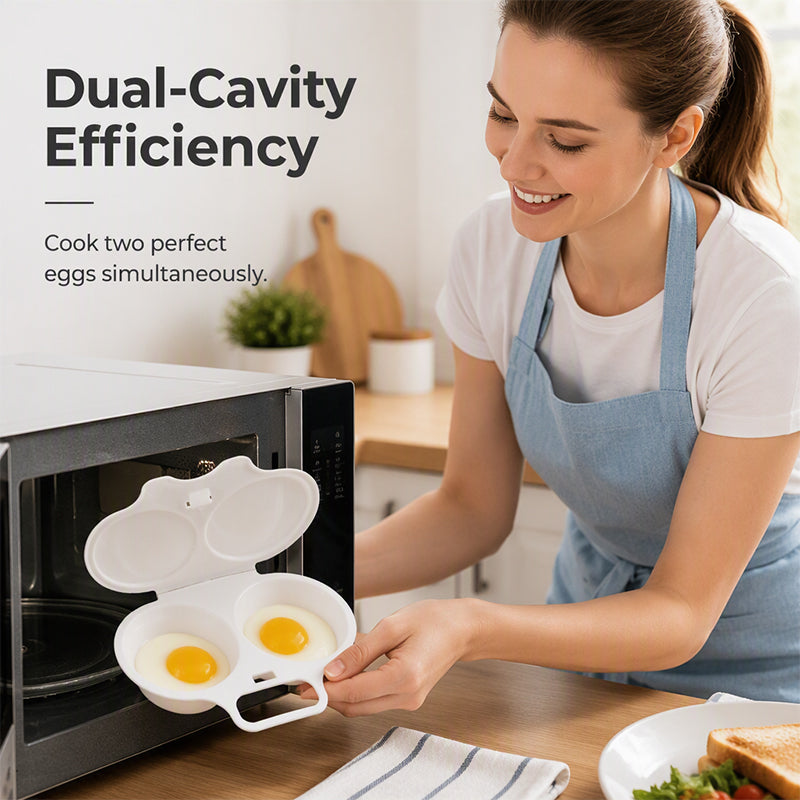 🍳 Dubbel äggkokare och ångkokare för mikrovågsugn: En snabb och hälsosam frukosttillverkare! ⚡