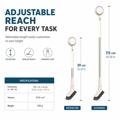 🧽✨ Utdragbar golvborste – smart städning utan att behöva böja sig!