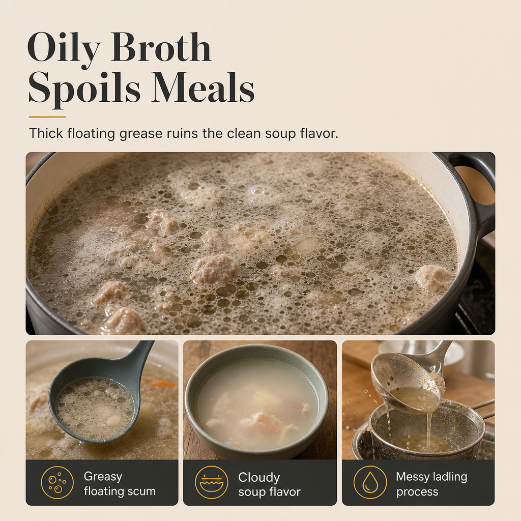 🥣 Fijnmazige Vet- & Schuimspaan – Vangt alles in één keer! 🥣