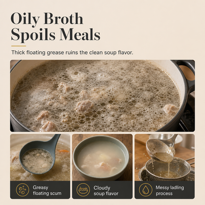 🥣 Fijnmazige Vet- & Schuimspaan – Vangt alles in één keer! 🥣