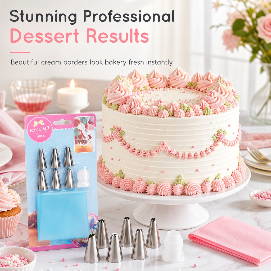 🎂🧁 Spritsmunnstycken i olika former för tårtdekoration