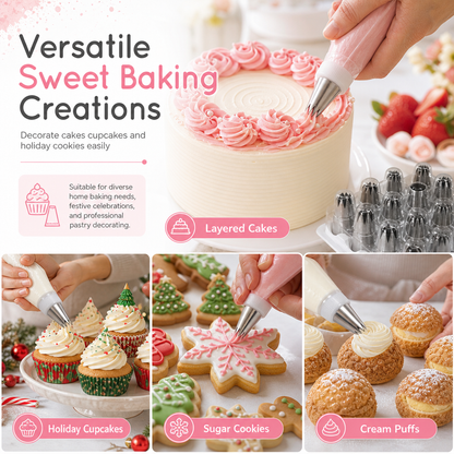 🎂🧁 Spritsmunnstycken i olika former för tårtdekoration
